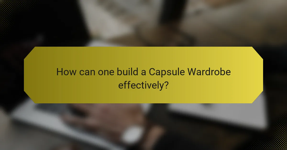 How can one build a Capsule Wardrobe effectively?