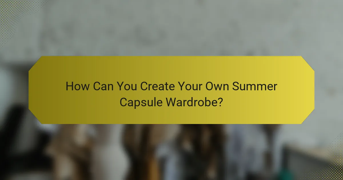 How Can You Create Your Own Summer Capsule Wardrobe?