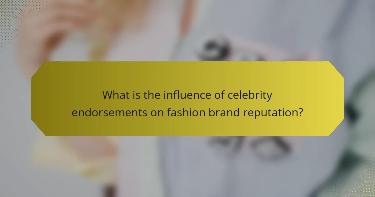What is the influence of celebrity endorsements on fashion brand reputation?