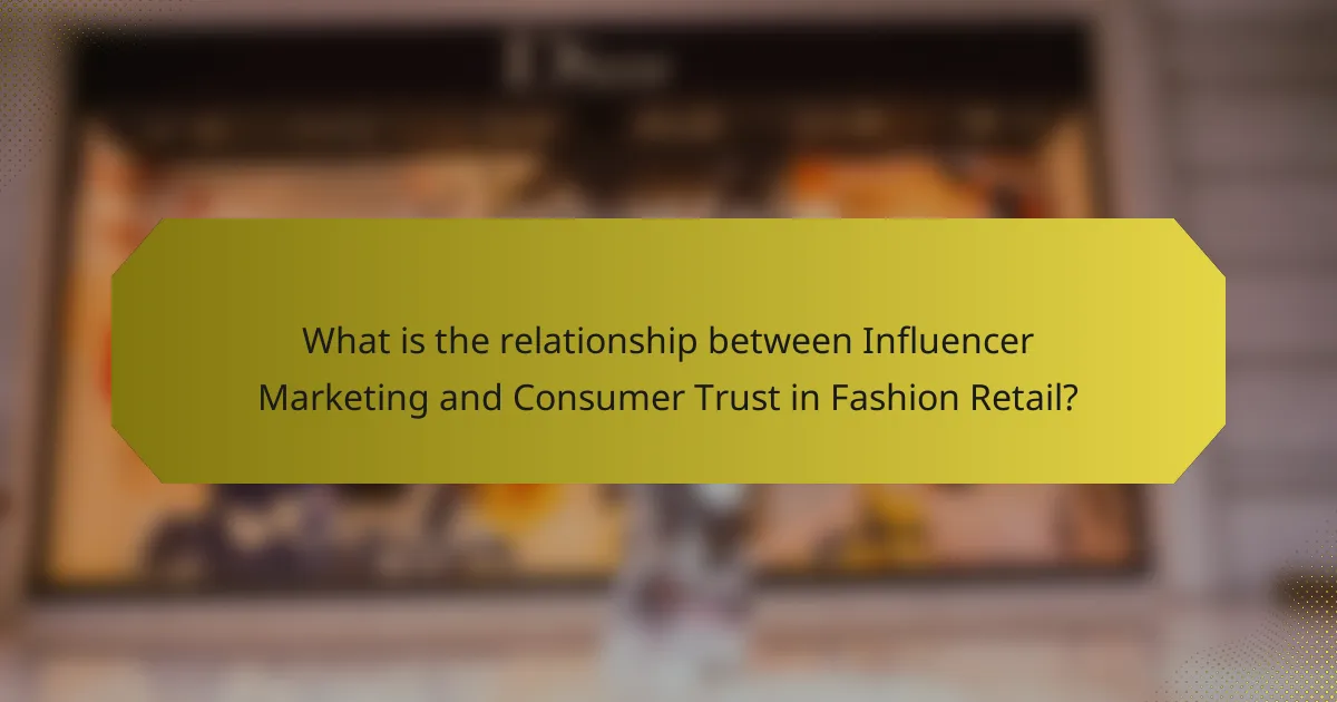 What is the relationship between Influencer Marketing and Consumer Trust in Fashion Retail?