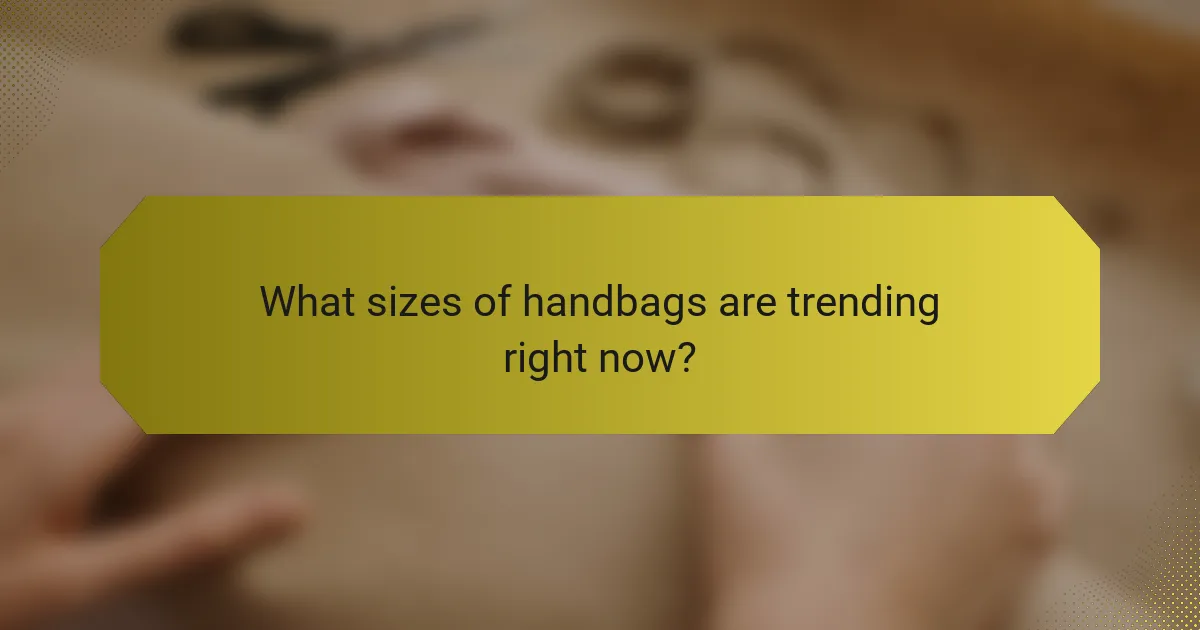 What sizes of handbags are trending right now?