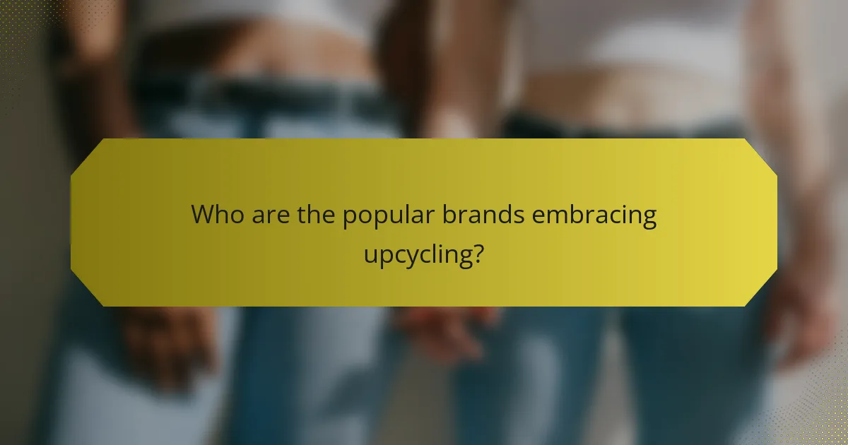 Who are the popular brands embracing upcycling?
